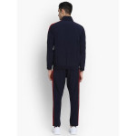 Men Navy Blue & Red Solid Tracksuit